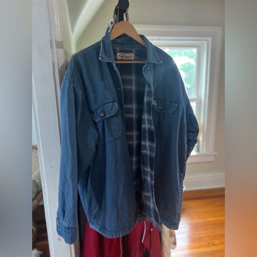 Moose Creek Flannel lined denim jacket. Size XL.